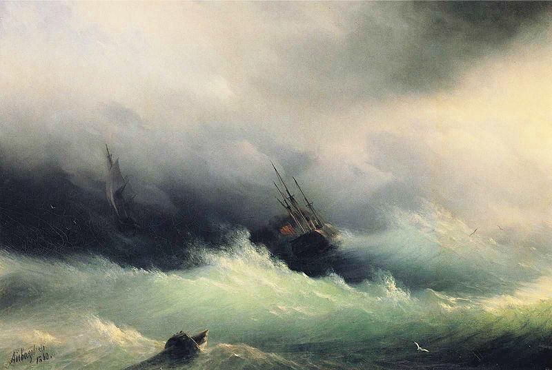 Ivan Aivazovsky Ships in a Storm Germany oil painting art